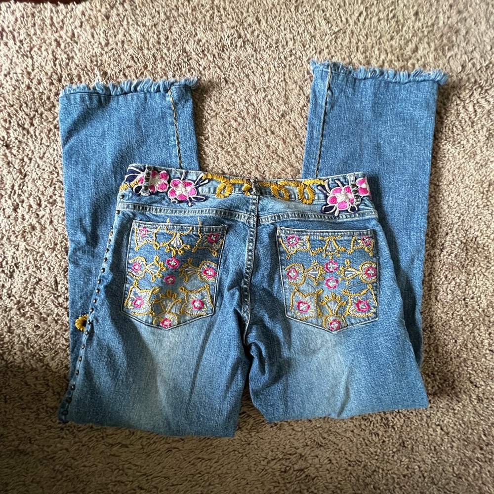 Basil & Maude Patchwork Distressed Jeans - Picture 2 of 4